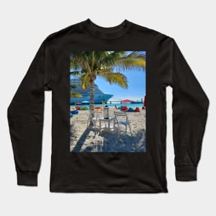 MSC Seashore docked at Ocean Cay, Bahamas Long Sleeve T-Shirt